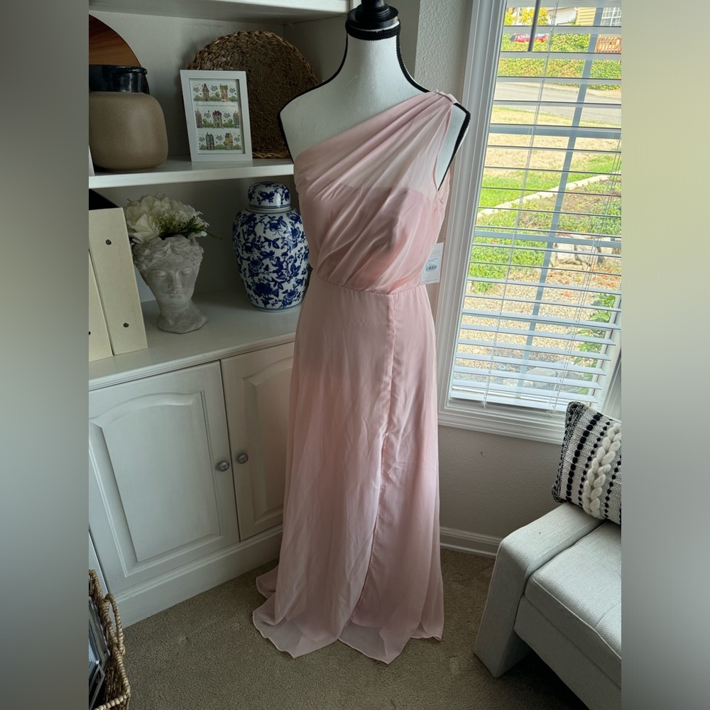 Birdy Grey Bridesmaid Kira Dress w/ Slit in Blush Pink